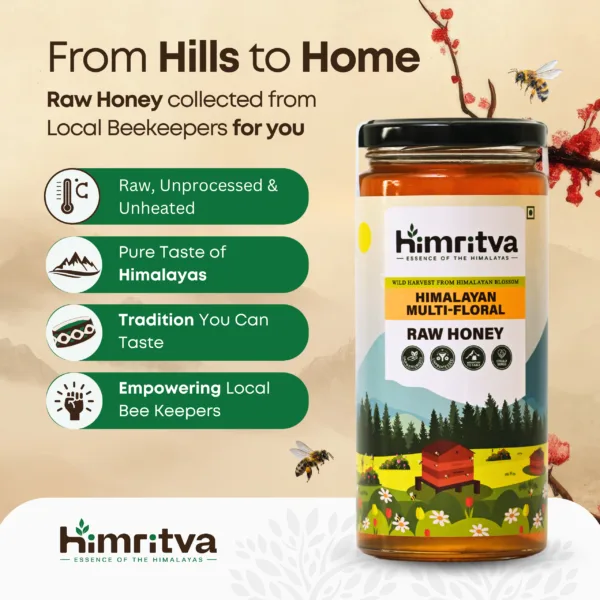 Himalayan Multi-Floral Raw Honey | Straight from Pahadi Beekeepers | Himritva