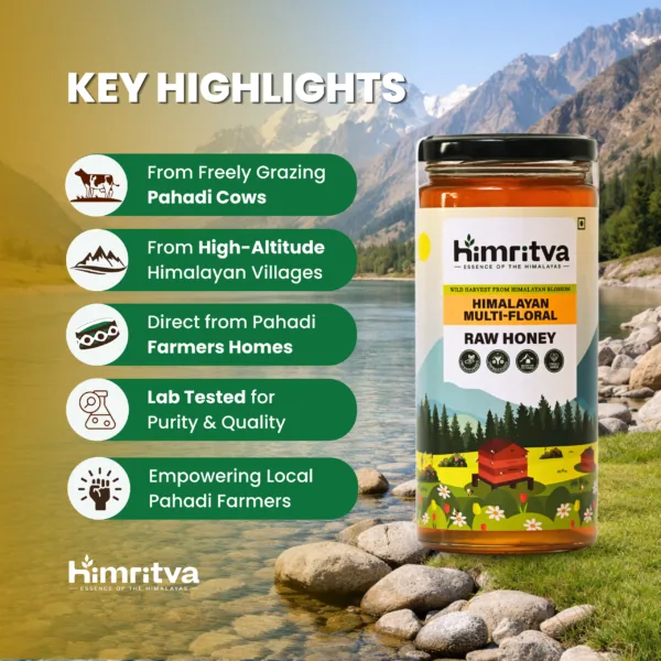 Himalayan Multi-Floral Raw Honey | Straight from Pahadi Beekeepers | Himritva